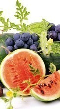 Scaricare immagine Watermelons, Food, Fruits, Grapes sul telefono gratis.