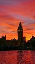 Scaricare immagine Landscape, Cities, Sunset, Architecture, London, Big Ben sul telefono gratis.