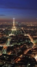 Scaricare immagine Architecture, Eiffel Tower, Night, Paris, Nature sul telefono gratis.