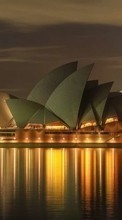 Scaricare immagine 128x160 Landscape, Cities, Sea, Night, Architecture, Sydney sul telefono gratis.