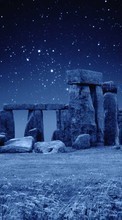 Scaricare immagine Architecture, Night, Landscape, Stonehenge, Stars sul telefono gratis.
