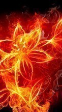 Scaricare immagine 540x960 Flowers, Backgrounds, Art, Fire, Drawings sul telefono gratis.