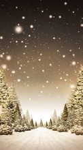 Scaricare immagine 1080x1920 Landscape, Winter, Trees, Art, Roads, Snow, Fir-trees sul telefono gratis.
