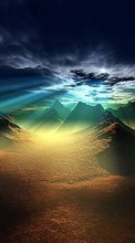 Scaricare immagine 1080x1920 Landscape, Sky, Art, Mountains sul telefono gratis.