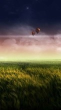 Scaricare immagine 800x480 Landscape, Grass, Fields, Sky, Art sul telefono gratis.