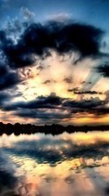 Scaricare immagine 800x480 Landscape, Water, Sunset, Sky, Art sul telefono gratis.
