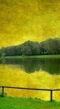 Scaricare immagine 1024x600 Plants, Landscape, Water, Art sul telefono gratis.