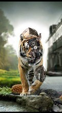 Scaricare immagine Art, Robots, Tigers, Animals sul telefono gratis.