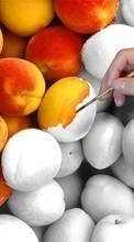 Scaricare immagine Fruits, Food, Art photo, Peaches sul telefono gratis.