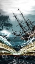 Scaricare immagine Art photo,Fantasy,Ships,Sea sul telefono gratis.