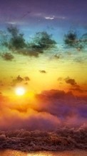Scaricare immagine Art photo, Sea, Sky, Clouds, Nature, Rainbow, Sun sul telefono gratis.