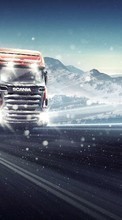 Scaricare immagine Auto, Roads, Mountains, Trucks, Transport, Winter sul telefono gratis.