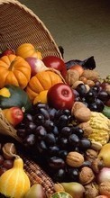 Scaricare immagine 1280x800 Fruits, Food, Apples, Pears, Grapes, Pumpkin sul telefono gratis.