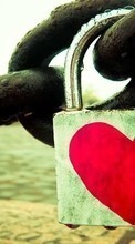 Scaricare immagine Chains, Background, Love, Hearts sul telefono gratis.