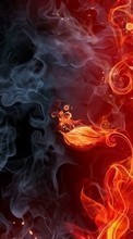 Scaricare immagine Flowers, Smoke, Background, Fire sul telefono gratis.