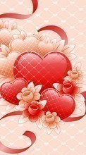 Scaricare immagine Flowers, Background, Love, Hearts sul telefono gratis.