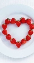 Scaricare immagine Valentine&#039;s day, Food, Berries, Strawberry, Love, Holidays, Hearts sul telefono gratis.
