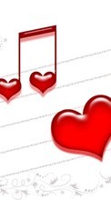 Scaricare immagine Valentine&#039;s day, Background, Love, Music, Holidays, Hearts sul telefono gratis.