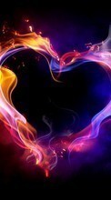 Scaricare immagine Valentine&#039;s day, Background, Love, Fire, Holidays, Hearts sul telefono gratis.
