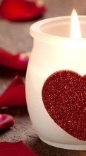 Scaricare immagine Valentine&#039;s day, Love, Objects, Holidays, Hearts, Candles sul telefono gratis.