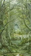 Scaricare immagine Trees, Fantasy, Bridges, Landscape, Rivers, The Lord of the Rings sul telefono gratis.