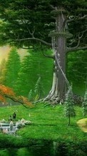 Scaricare immagine 128x160 Landscape, Trees, Fantasy sul telefono gratis.