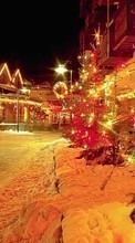 Scaricare immagine Landscape, Cities, Winter, Trees, New Year, Christmas, Xmas sul telefono gratis.