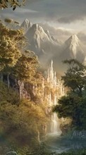 Scaricare immagine Trees, Mountains, Nature sul telefono gratis.