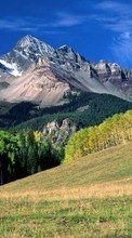 Scaricare immagine Landscape, Trees, Mountains sul telefono gratis.