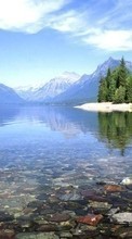 Scaricare immagine Landscape, Water, Trees, Stones, Lakes sul telefono gratis.