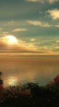 Scaricare immagine Trees, Sea, Clouds, Landscape, Sun sul telefono gratis.