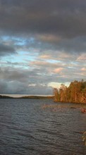 Scaricare immagine Trees, Clouds, Lakes, Landscape sul telefono gratis.
