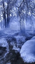 Scaricare immagine Landscape, Winter, Nature, Rivers, Trees sul telefono gratis.