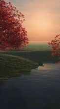 Scaricare immagine 1024x600 Landscape, Rivers, Trees sul telefono gratis.
