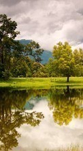 Scaricare immagine Trees,Landscape,Rivers sul telefono gratis.