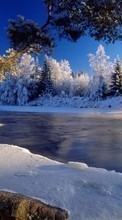 Scaricare immagine 540x960 Landscape, Winter, Rivers, Trees, Snow sul telefono gratis.