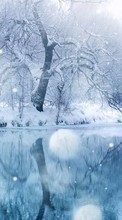 Scaricare immagine Trees,Landscape,Rivers,Winter sul telefono gratis.