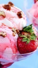 Scaricare immagine Dessert, Food, Strawberry, Ice cream sul telefono gratis.