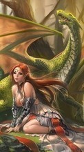 Scaricare immagine Girls, Dragons, Fantasy, People sul telefono gratis.