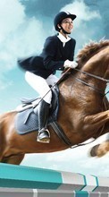 Scaricare immagine Girls, Horses, People, Sports, Animals sul telefono gratis.