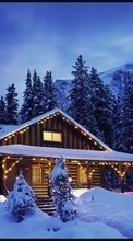 Scaricare immagine 1024x600 Landscape, Winter, Houses, New Year, Christmas, Xmas sul telefono gratis.