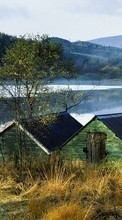 Scaricare immagine Landscape, Houses, Rivers, Autumn sul telefono gratis.
