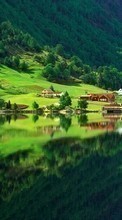 Scaricare immagine Houses,Lakes,Landscape sul telefono gratis.