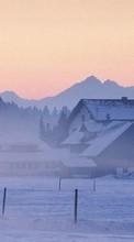 Scaricare immagine 240x320 Landscape, Winter, Houses sul telefono gratis.