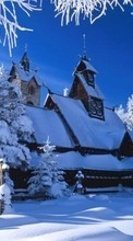 Landscape, Winter, Houses per LG Nexus 5X
