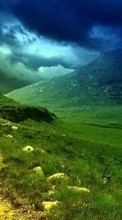 Scaricare immagine 1080x1920 Landscape, Grass, Roads, Mountains sul telefono gratis.