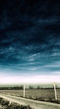 Scaricare immagine Roads, Sky, Clouds, Landscape, Fields sul telefono gratis.