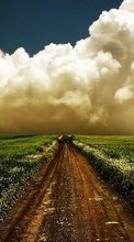 Roads, Sky, Clouds, Landscape, Fields per HTC Desire 601