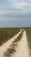 Scaricare immagine 1080x1920 Landscape, Grass, Sky, Roads sul telefono gratis.