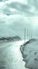 Scaricare immagine 240x400 Landscape, Winter, Sky, Roads sul telefono gratis.